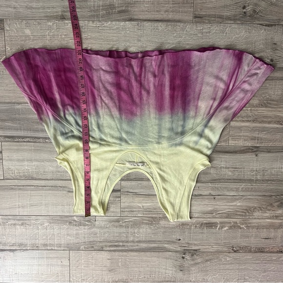 We the free top ombré yellow blue pink oversized comfy bohemian flowy tshirt - Picture 11 of 11